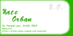 mate orban business card