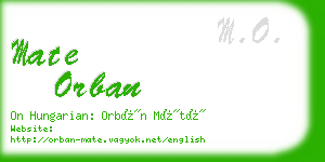 mate orban business card